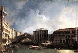 Canaletto The Grand Canal near the Ponte di Rialto painting